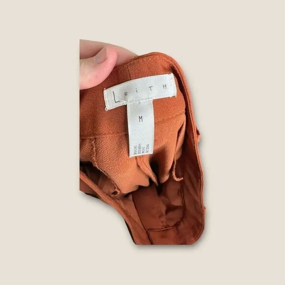 Leith High Waisted Flare Pants Brown Spice Size Medium - Picture 10 of 11